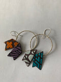 Tribal Notch Earrings (Enameled Copper)